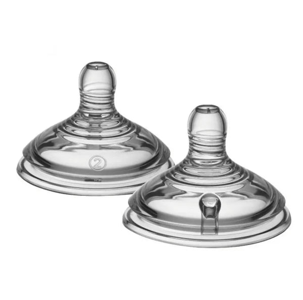 Tommee Tippee Closer to Nature Teats, Medium Flow x 2 -Clear