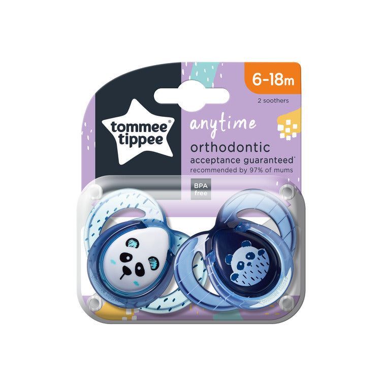 Tommee Tippee Anytime Soother, Pack of 2, ( 6-18 months)  - (Mix)