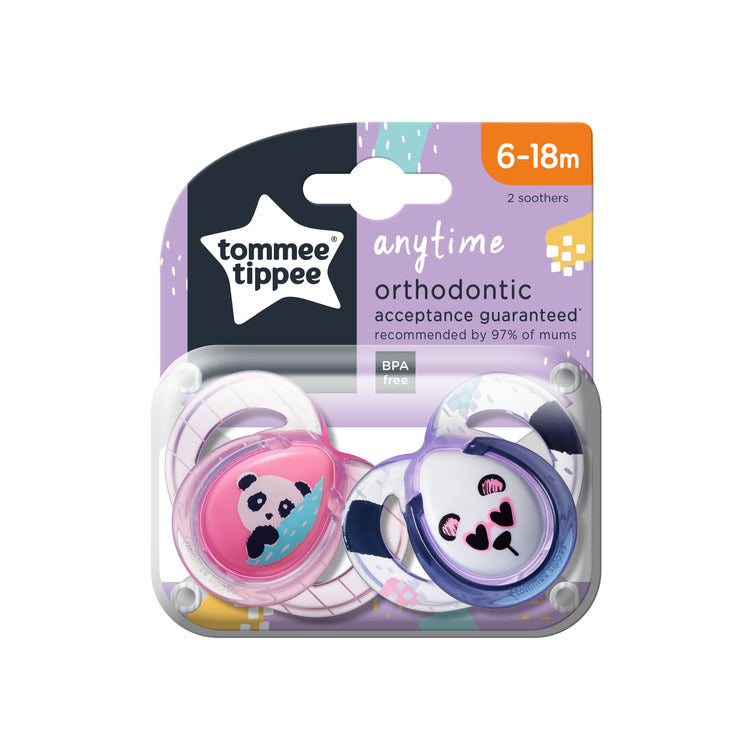 Tommee Tippee Anytime Soother, Pack of 2, ( 6-18 months)  - (Mix)