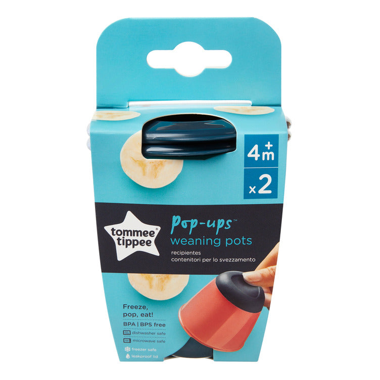 Tommee Tippee Pop Ups Weaning Pots x 2 -Blue