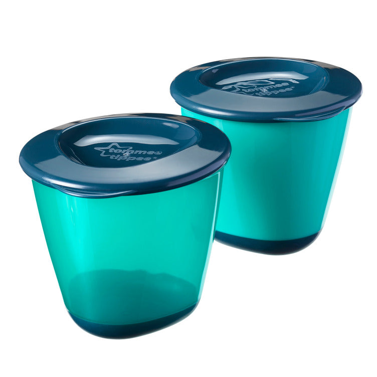 Tommee Tippee Pop Ups Weaning Pots x 2 -Blue