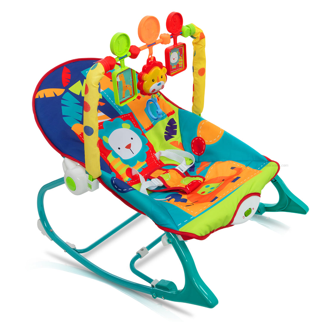 Baby Rocking Chair + Vibration - Lion Blue