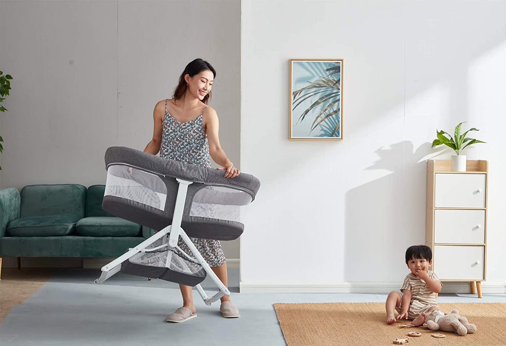 (Pamo Babe) 2in1 Foldable Bassinet - Grey