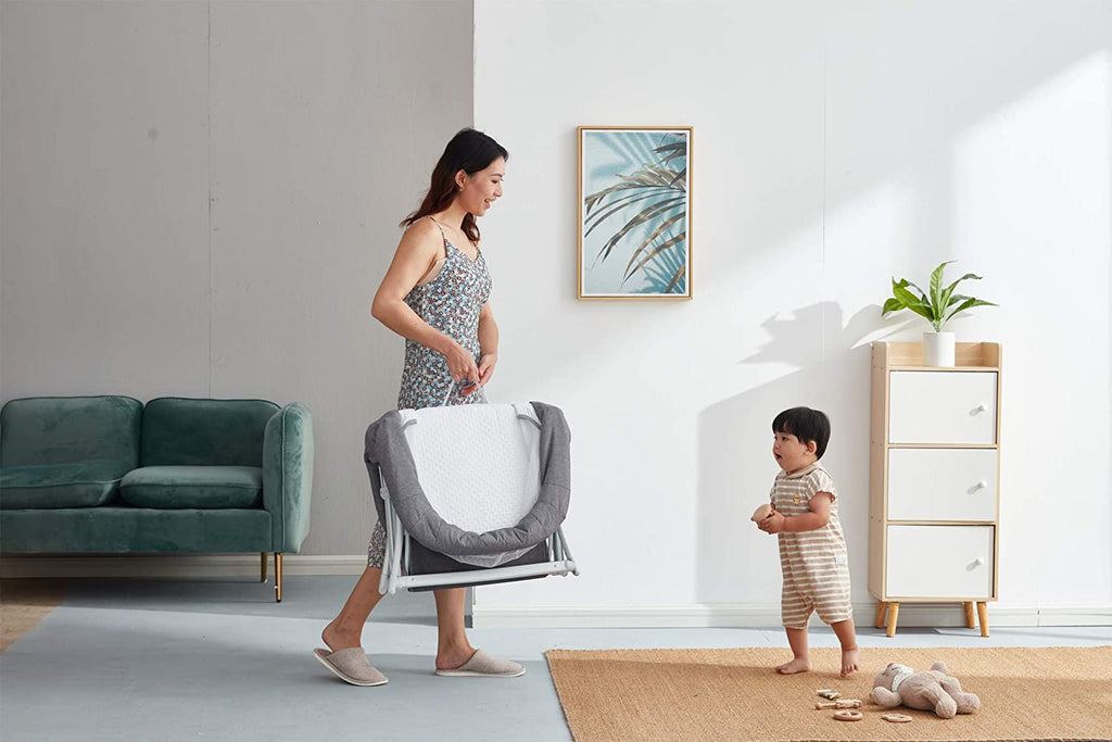 (Pamo Babe) 2in1 Foldable Bassinet - Grey