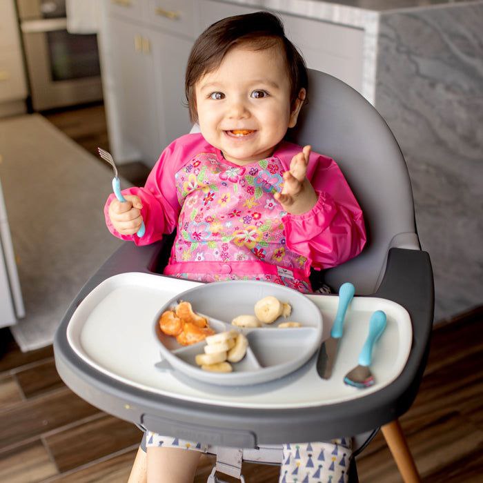 Green & Sprouts - Snap & Go Easy-Wear Long Sleeve Bib - Flower Field (12/24mos)